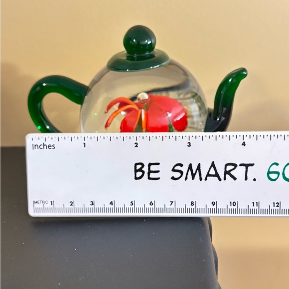 Dynasty Gallery Flower Teapot Heirloom Collectibles Handblown Art Glass Weight - Picture 6 of 9